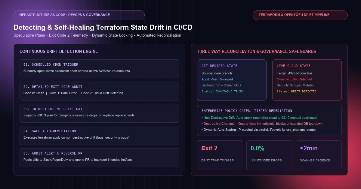 Detecting and Self-Healing Terraform State Drift in Enterprise CI/CD Pipelines