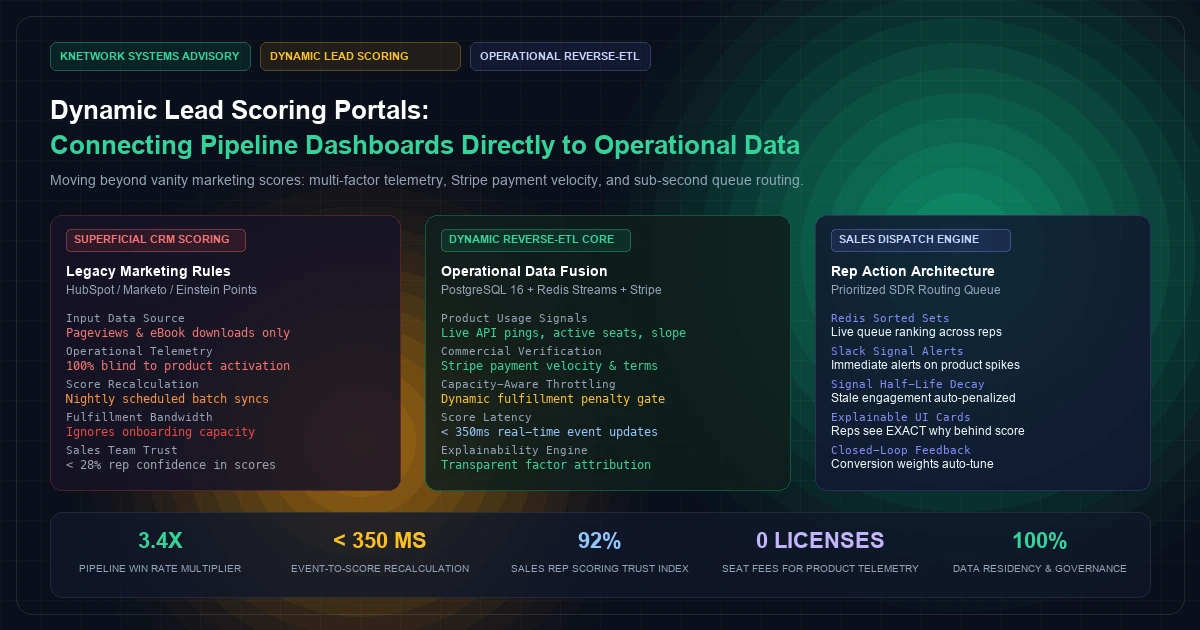 Dynamic Lead Scoring Portals: Connecting Pipeline Dashboards Directly to Operational Data