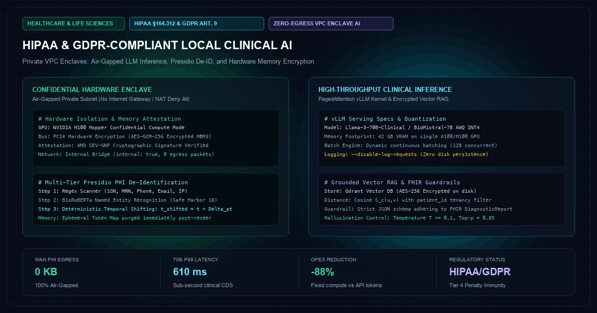 HIPAA & GDPR-Compliant Local AI: Processing Clinical Notes and Records Inside Private VPC Enclaves
