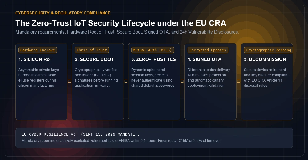 The Zero-Trust IoT Security Lifecycle under the EU CRA