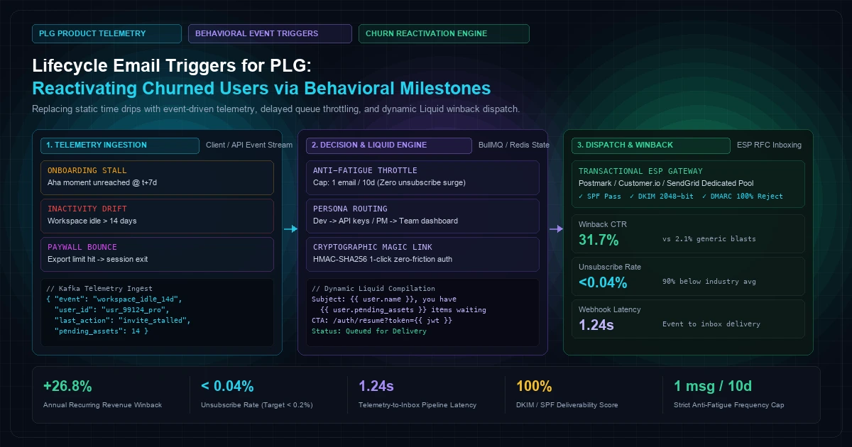 Lifecycle Email Triggers for PLG: Reactivating Churned Users via Behavioral Milestones