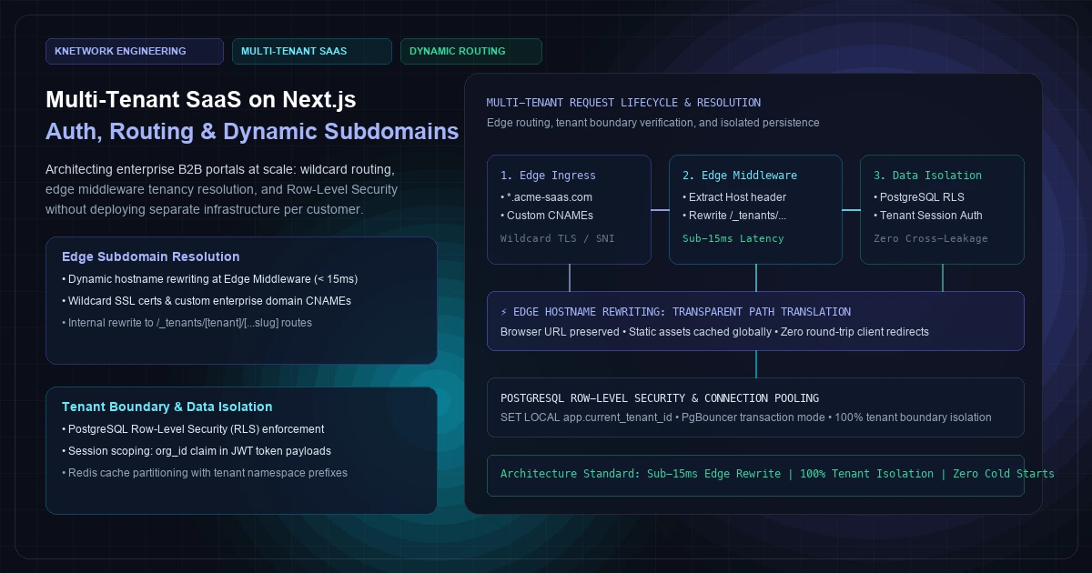 Multi-Tenant SaaS Portals on Next.js: Managing Auth, Routing, and Dynamic Subdomains